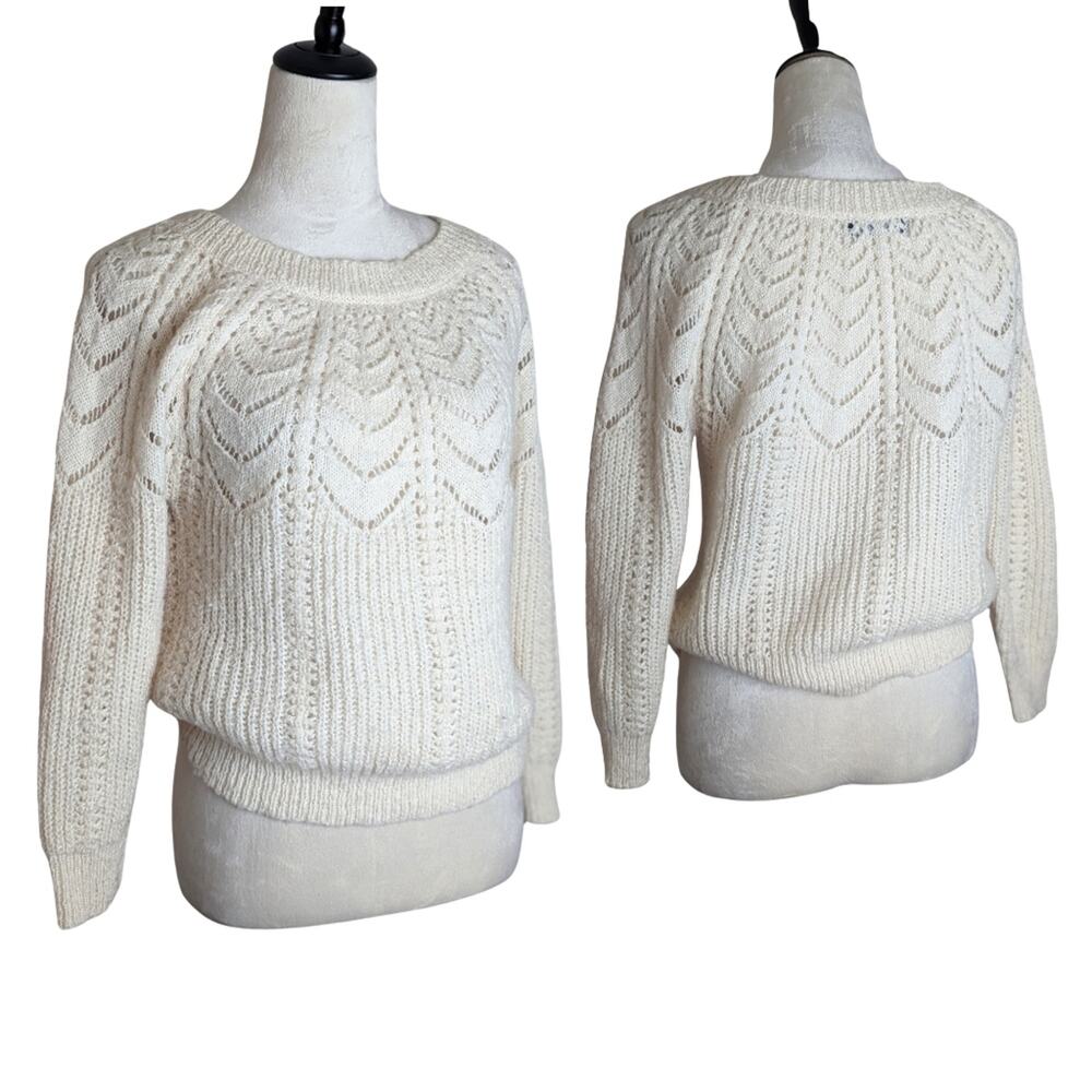 Open Knit Cottagecore Coquette Pullover Sweater Women's Size Small/ Medium